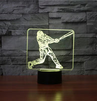 Baseball Player 3D Illusion Lamp